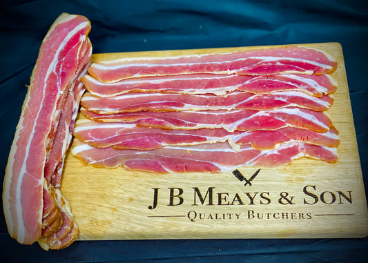 Top quality dry cured smoked streaky bacon, locally sourced in Leeds. A definite winner, and an essential breakfast ingredient!