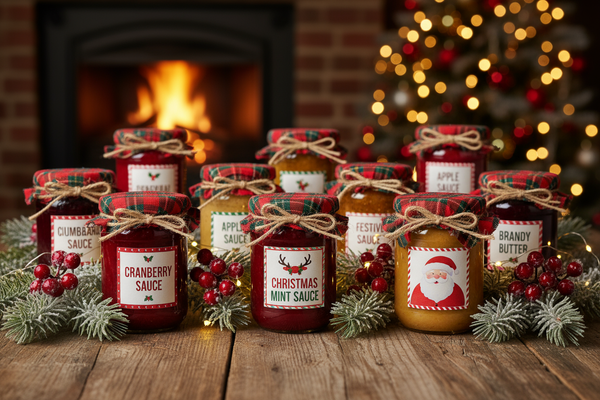 christmas jars of sauces 