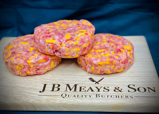 Our handmade, mouth watering pork & cheese burger. This burger won't leave you much room for dessert!  Minimum weight 220g