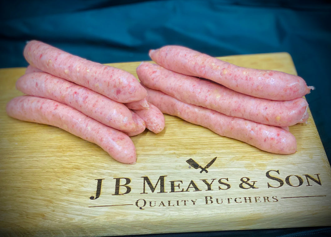 Our famous bestselling sausage...but thinner! Freshly prepared on the premises using locally sourced, top quality pork.